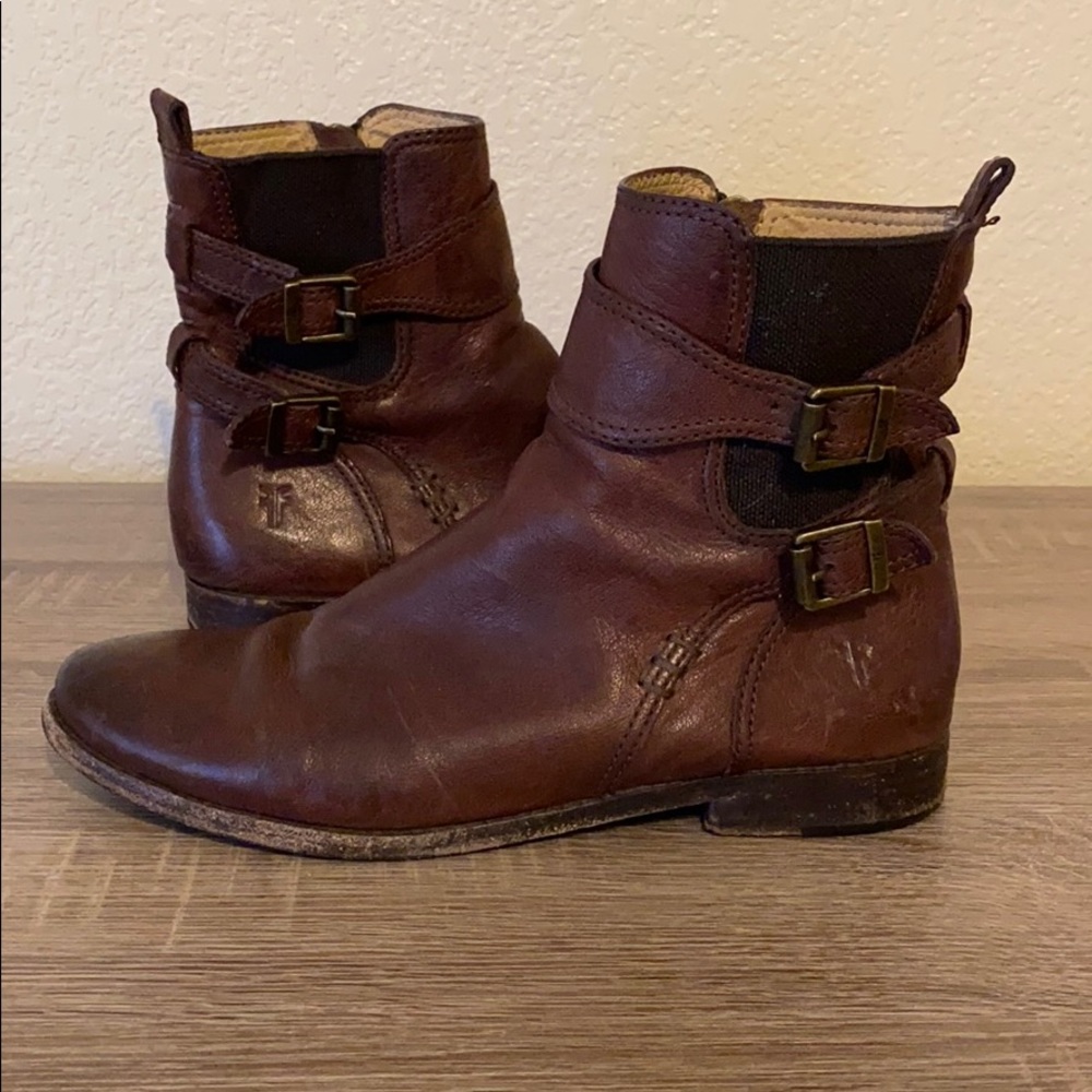 Frye Anna Gore Short Brown Boots 8